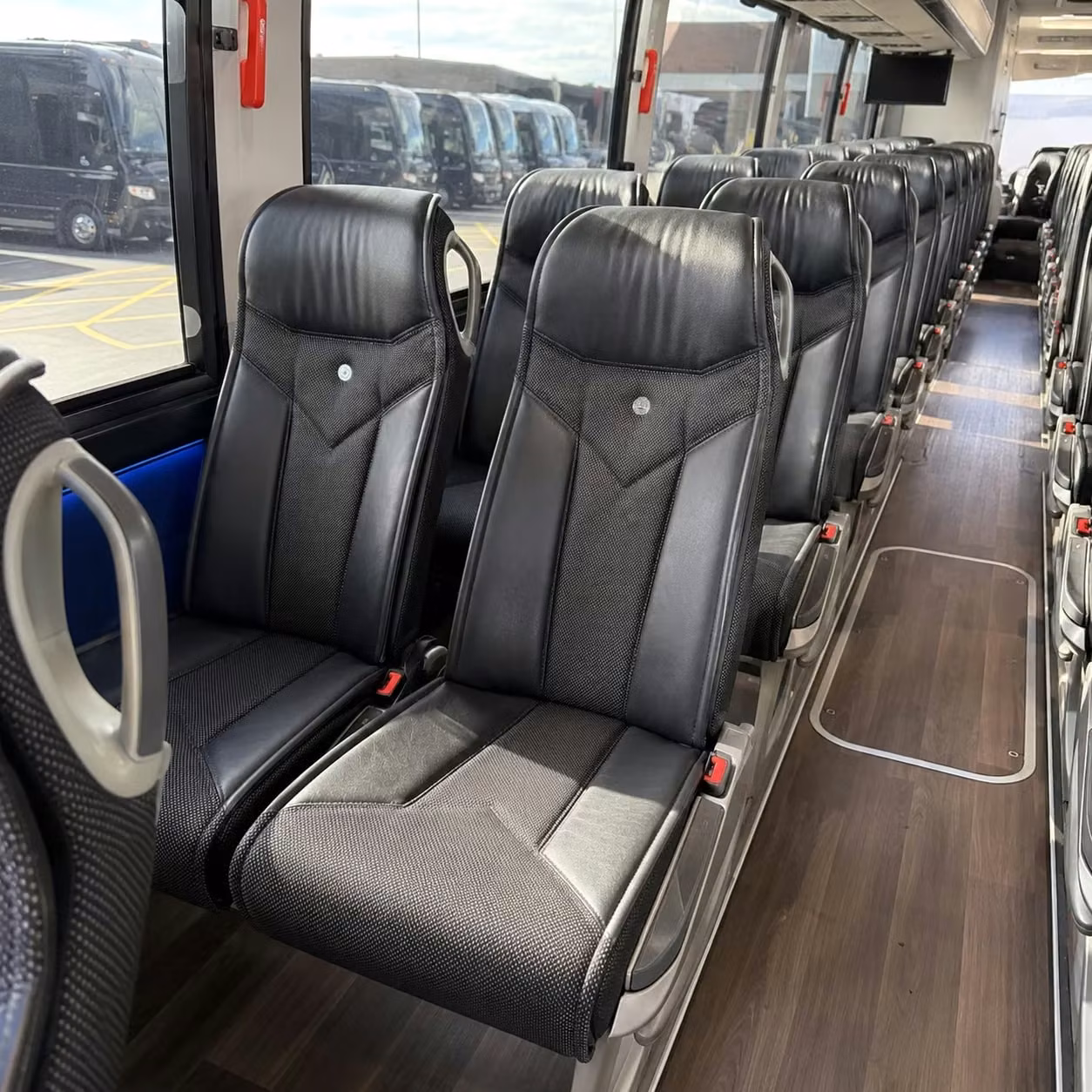 56 passenger charter bus inside