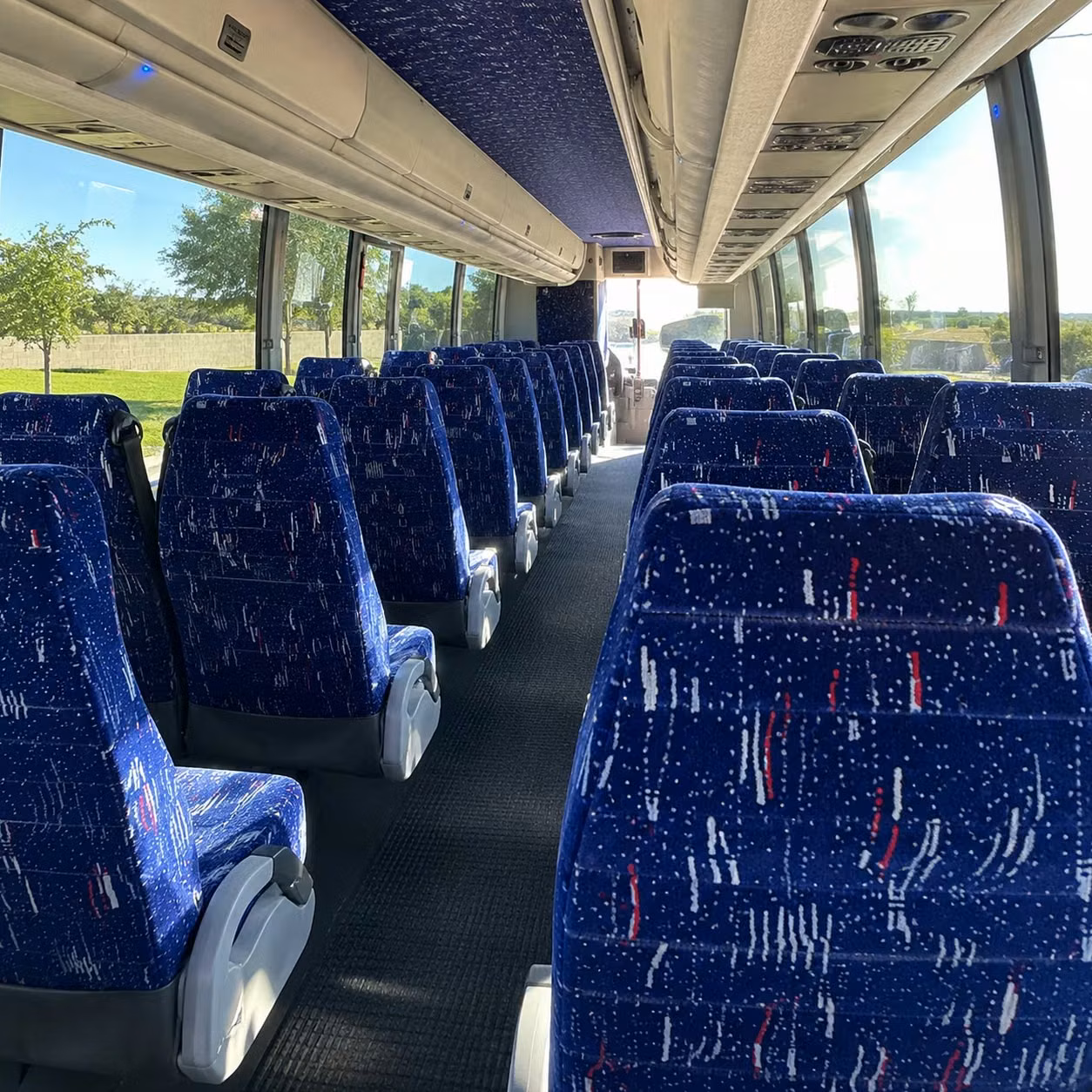 56 passenger charter bus interior
